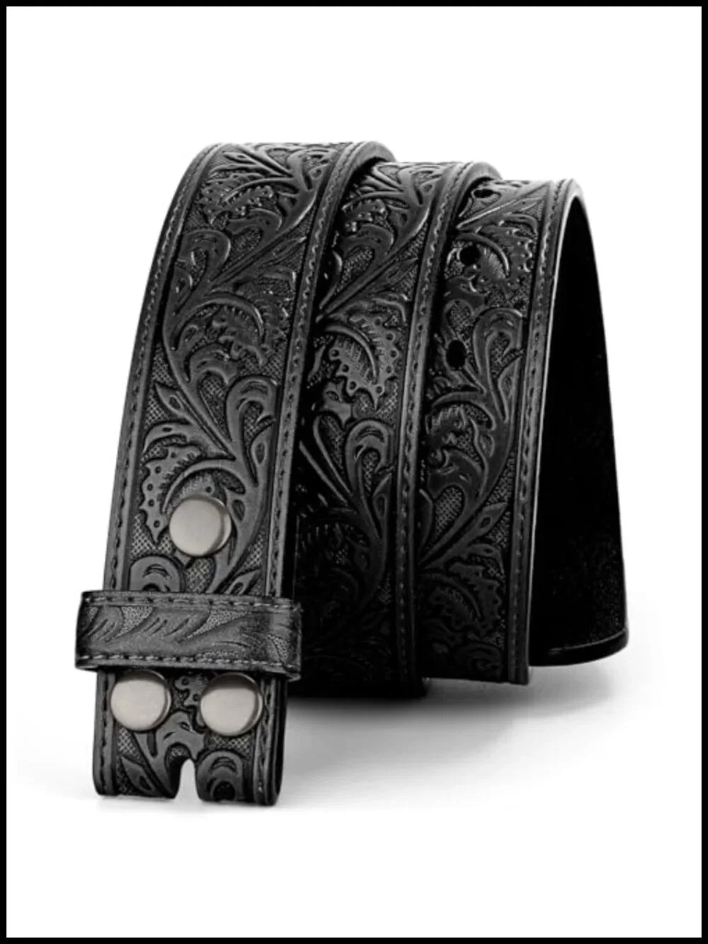 Premium Embossed Cowboy Leather Belt Strap Cowgirl Western Gifts